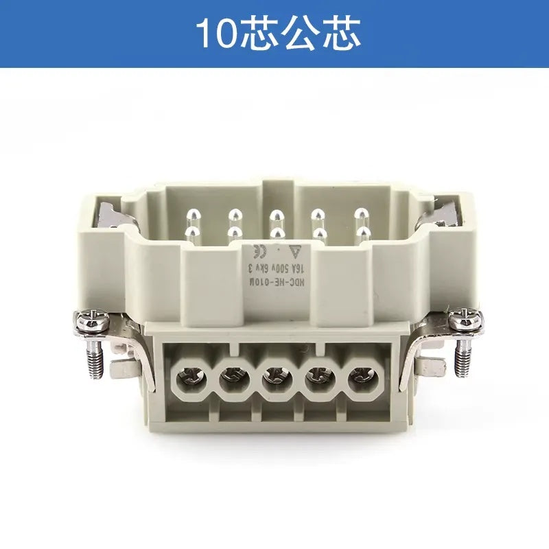 10 Pin Rectangular Heavy Duty Connector HDC-HE-010-1/2/3/4-F/M 16A Waterproof Aviation Plug Socket