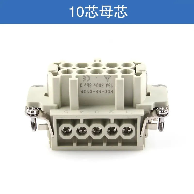 10 Pin Rectangular Heavy Duty Connector HDC-HE-010-1/2/3/4-F/M 16A Waterproof Aviation Plug Socket