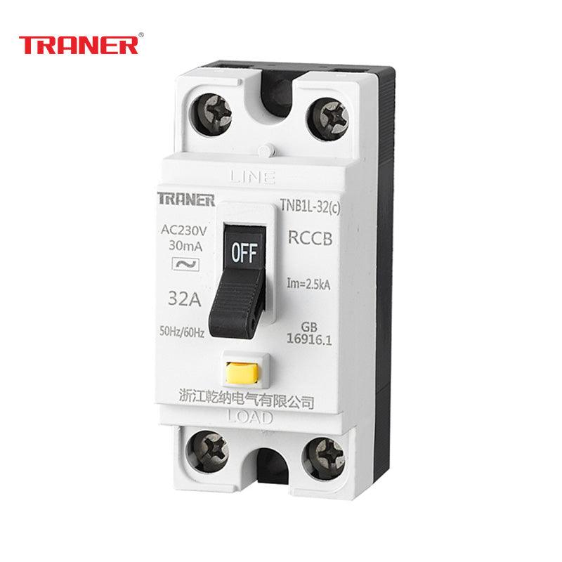 10Pcs TRANER เซฟตี้เบรกเกอร์กันไฟดูด/กันไฟรั่ว มีสัญญาณไฟ 16A 25A 32A/15mA,30mA รุ่น TNB1L-32(c).