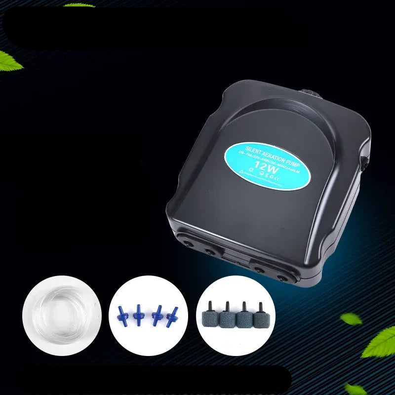 110V aquarium air pump, 110V 12W four port fish tank oxygen pump,