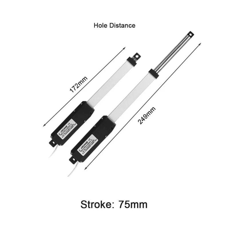 12V 20N DC Linear Actuator Electric Motor Telescopic Rod 25mm 50mm 75mm 100mm 150mm Remote Controller Wireless Lineal Actuador