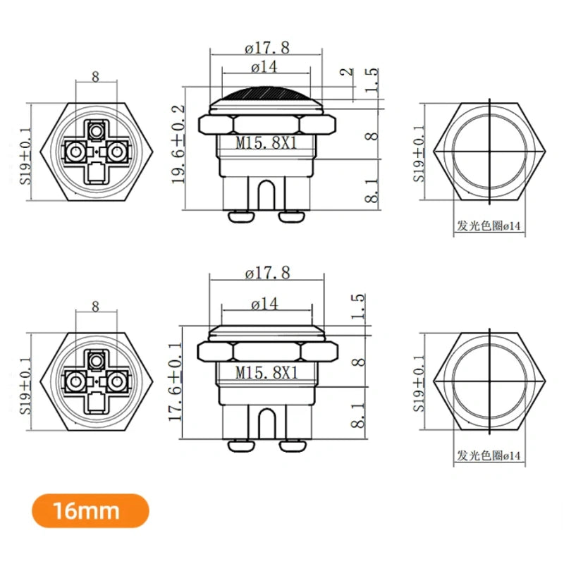 screw terminal led indicator, screw foot metal signal light, 16mm waterproof indicator, ip65 waterproof led light, flat head indicator, ball head metal light, dual color led indicator, tri color signal lamp, h59 brass indicator, industrial control lamp, machinery panel light