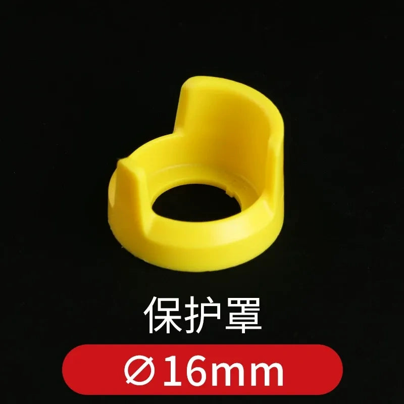 Push Button Protective Cover, Waterproof Dustproof Anti-oil Button Guard Cap, Warning Ring, for 12/16/19/22/25mm Metal Pushbutton Switch