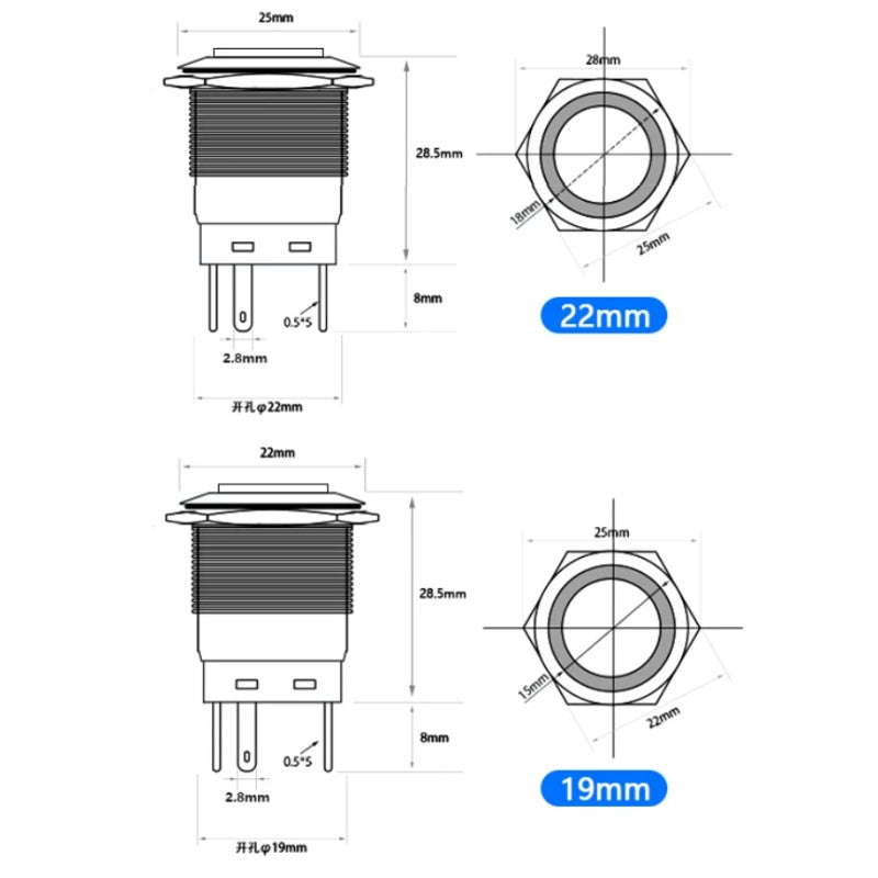 high head button switch,metal push button switch,12mm button switch,16mm illuminated button,19mm power button,22mm waterproof switch,self locking button switch,momentary reset button,led light push button,ip65 waterproof switch,car modified button,industrial control switch,small power button,diy electric switch,illuminated control button