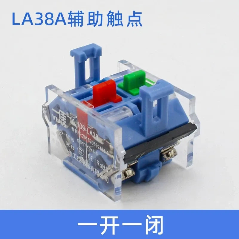 LA38 Push Button Base, Auxiliary Contact Block, 1NO1NC Contact,LA38 Series Accessories, Industrial Button Contact Block, Control Panel Contact Block, Push Button Replacement Parts, CE RoHS Contact Block
