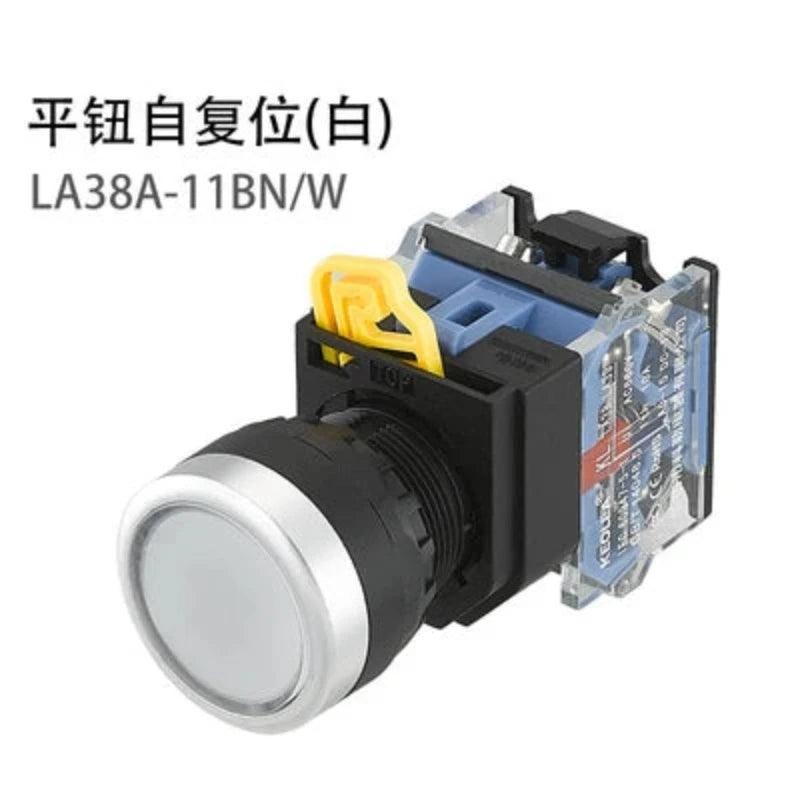 1Pcs 22mm 4 Screw Circular small size Flat round Panel Cutout LA38-11 LA38-11BN ON-OFF Momentary/Self locking Push button switch