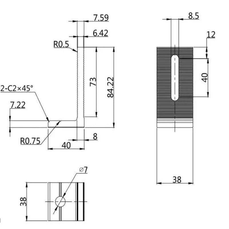 20 Sets High Quality L-type  Panel Mounting Bracket Solar End Clamp 100% Aluminum Solar Clamp for Framed Module