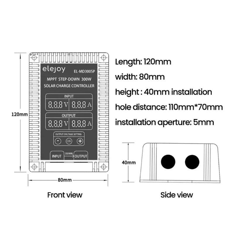 200W 300W 400W Step-up/Down MPPT 24~85V/10~30V Output 17-55v Real-time Tracking Solar Battery Aluminum Charge Controller