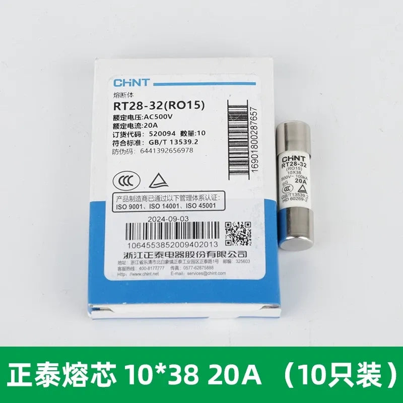 CHINT Cylindrical Fuse Links (gG/gL type),Fuse Size: 10×38mm (for 32A) / 20A