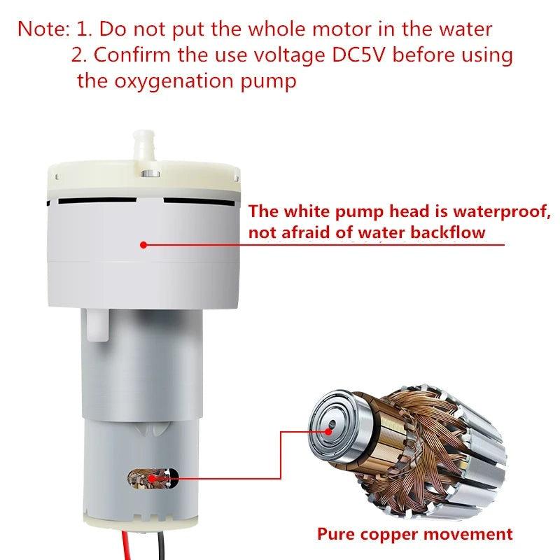 220V AC Oxygen Pump Air Pomp PWM Adjustable Volume 555 Motor Electric DC 12V Vacuum Pump Aeration Tank Aquarium Fishing Fish Car