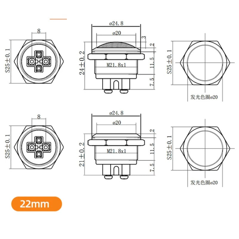 screw terminal led indicator, screw foot metal signal light, 22mm power indicator, ip65 waterproof led light, flat head indicator, ball head metal light, dual color led indicator, tri color signal lamp, h59 brass indicator, industrial control lamp, machinery panel light