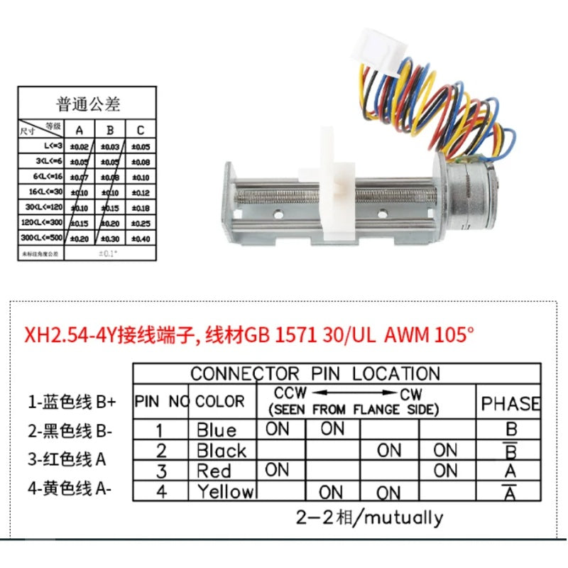 1530 Linear Stepper Motor/ 2-Phase 4-Wire