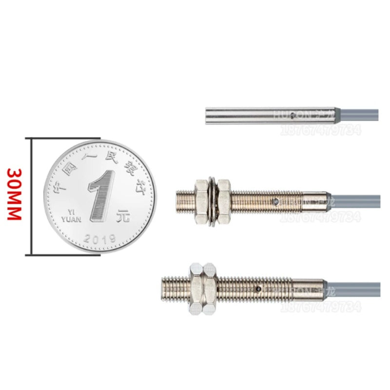 mini inductive proximity sensor, M4 proximity switch, M5 proximity sensor, M6 proximity switch, 1mm metal detector, LJ4A3, LJ5A3, LJ6A3, NPN proximity switch, PNP proximity sensor, 24V miniature sensor, NO NC proximity switch, compact automation sensor, HURON proximity sensor