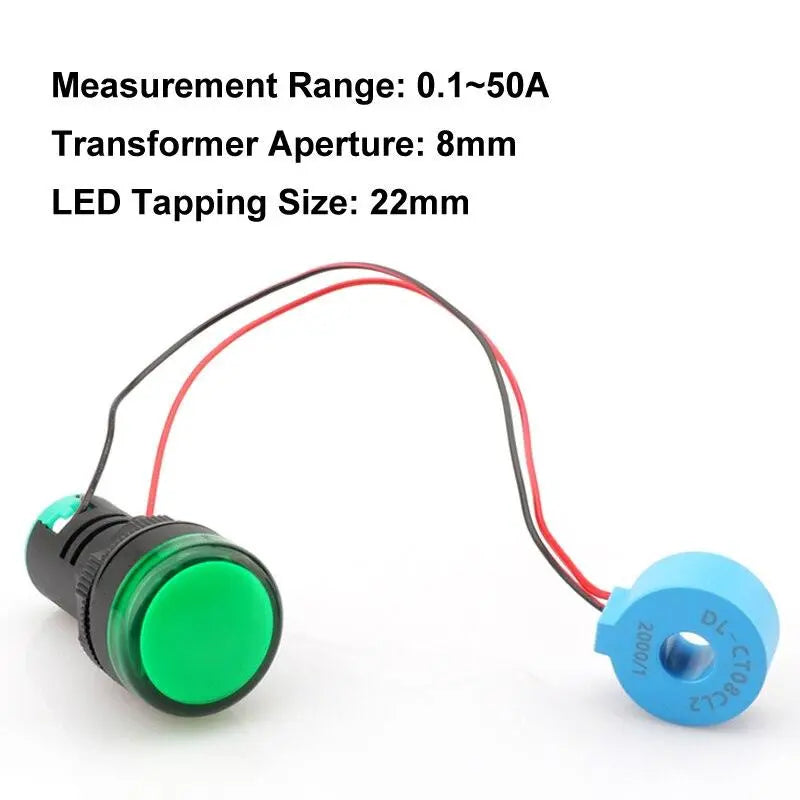 22mm Tapping LED Current Indicator Power Indicator AC Current transformer Indicator - electrical center b2c,current indicator led
