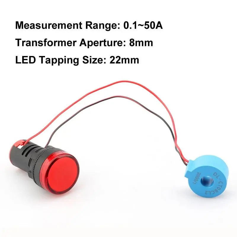 22mm Tapping LED Current Indicator Power Indicator AC Current transformer Indicator - electrical center b2c,current indicator led
