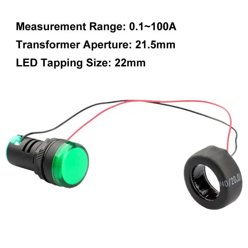 22mm Tapping LED Current Indicator Power Indicator AC Current transformer Indicator - electrical center b2c,current indicator led
