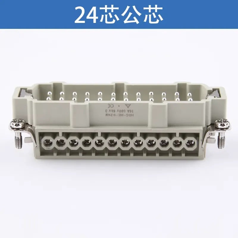 Heavy Duty Connector HDC-HE-024-1/2/3/4-F/M 24 Pin Aviation Plug Socket 16A Industrial Rectangular Connector