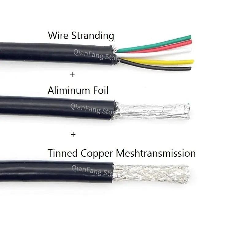 2/5/10M UL2464 Shielded Wire Channel Audio Line | 26, 24, 22AWG/2-8Cores Optional - electrical center b2c