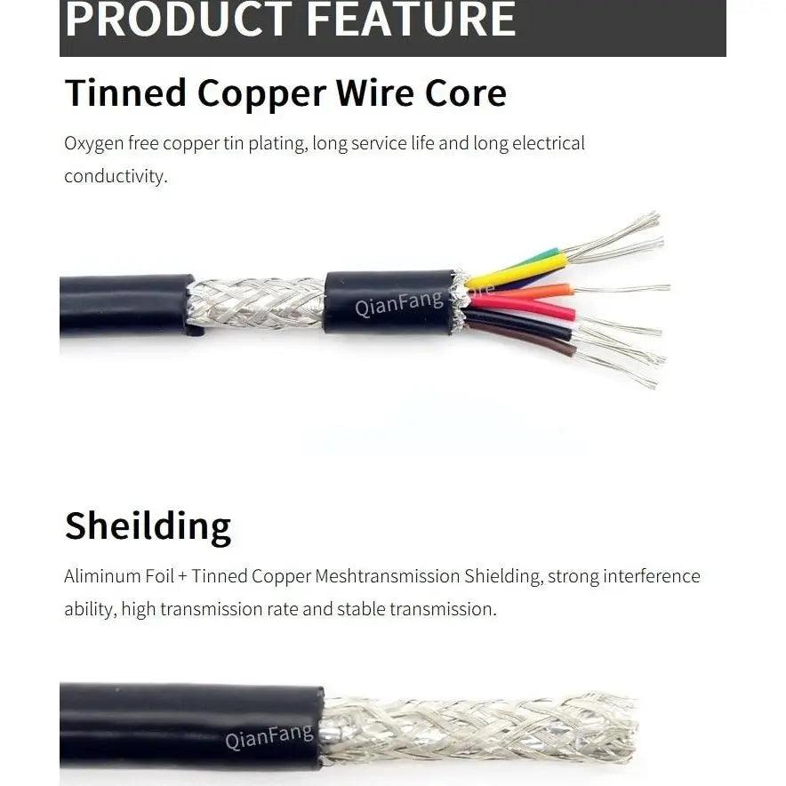 2/5/10M UL2464 Shielded Wire Channel Audio Line | 26, 24, 22AWG/2-8Cores Optional - electrical center b2c