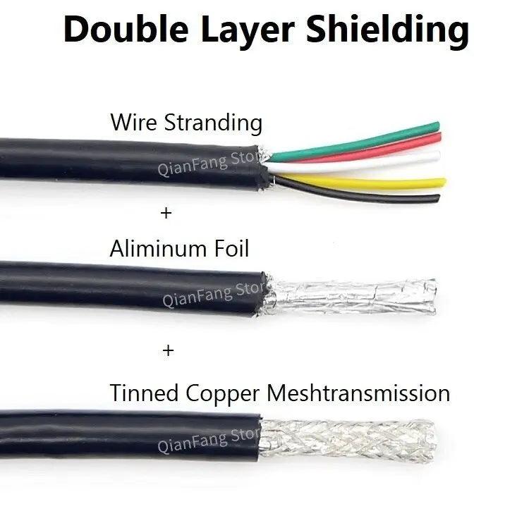 2/5/10M UL2464 Shielded Wire Channel Audio Line | 26, 24, 22AWG/2-8Cores Optional - electrical center b2c