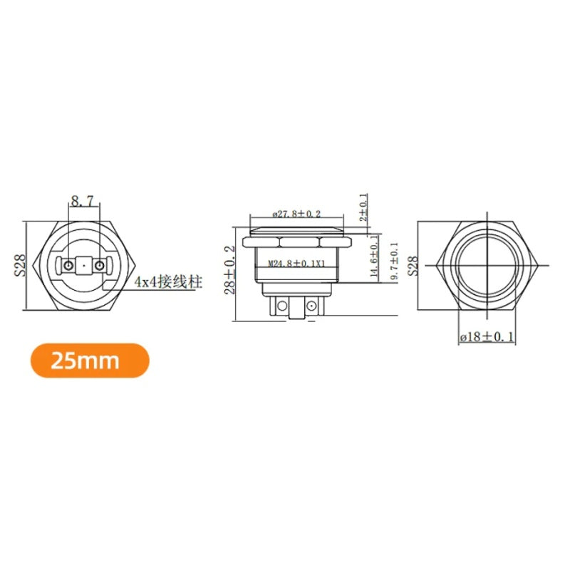 screw terminal led indicator, screw foot metal signal light, 25mm led lamp, ip65 waterproof led light, flat head indicator, ball head metal light, dual color led indicator, tri color signal lamp, h59 brass indicator, industrial control lamp, machinery panel light