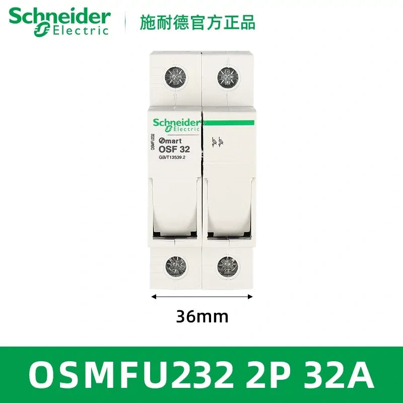 Schneider OSMFU232 Fuse Holder ,DIN Rail Fuse Holder, 2P 32A Fuse Holder without indicator