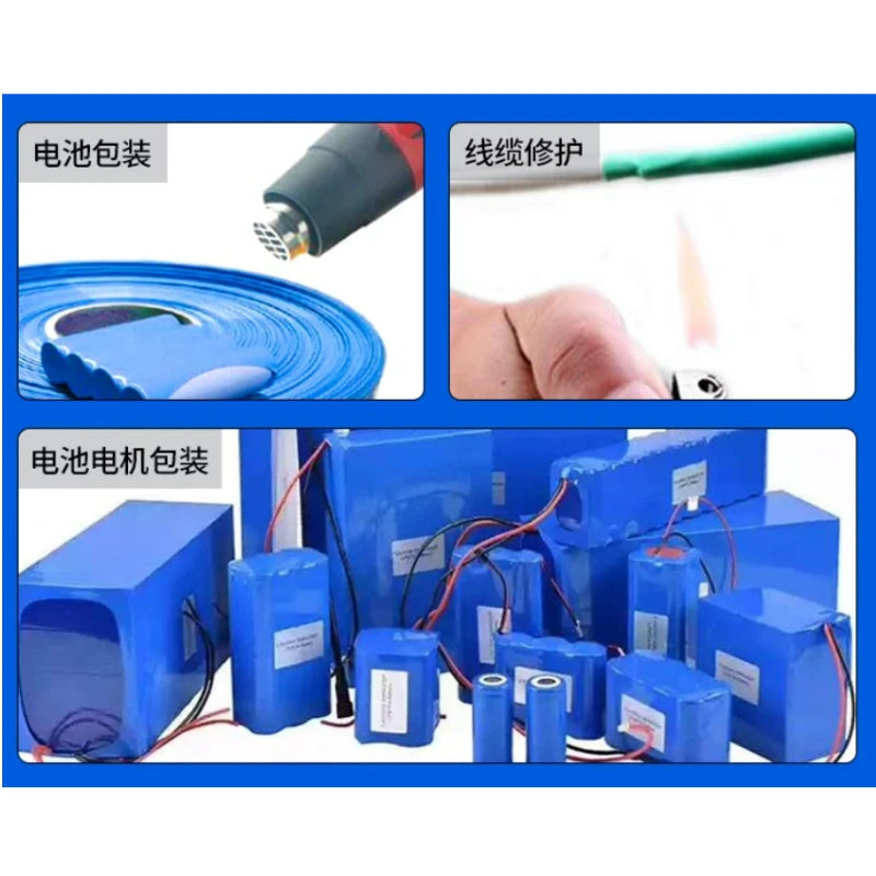 PVC heat shrink tubing, heat shrink tube, battery heat shrink wrap, lithium battery insulation tube, capacitor heat shrink tube, waterproof heat shrink tube, electrical insulation tube, 1 meter heat shrink tubing, blue heat shrink tube, black heat shrink tube, low voltage wire insulation, anti-aging heat shrink sleeve, wear-resistant heat shrink tube, battery pack wrap, heat shrinkable tubing