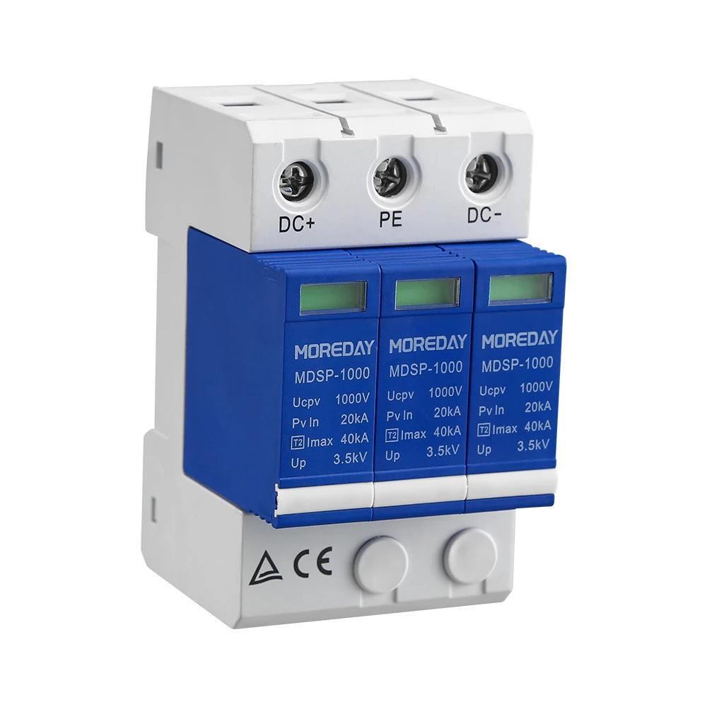 2P 3P DC1000v/40KA/500v DC Surge Protector Lightning Protection Photovoltaic Lightning Arrester Surge Protector