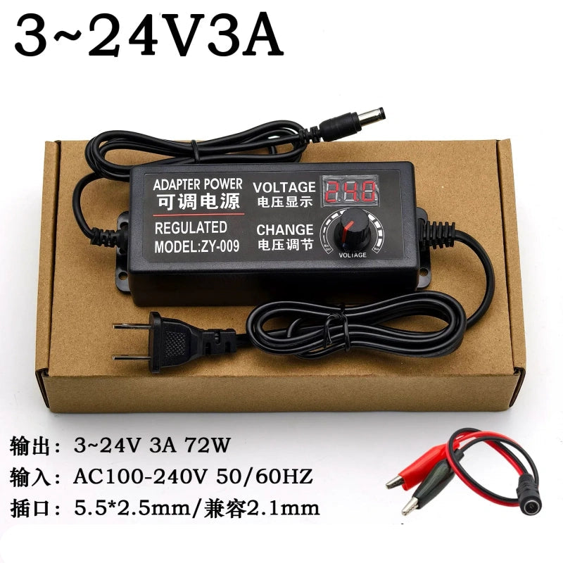 adjustable dc power supply, variable voltage adapter, 3V-24V 3a power adapter, dc motor speed controller, led dimmer power supply,220V to 3-24V power supply