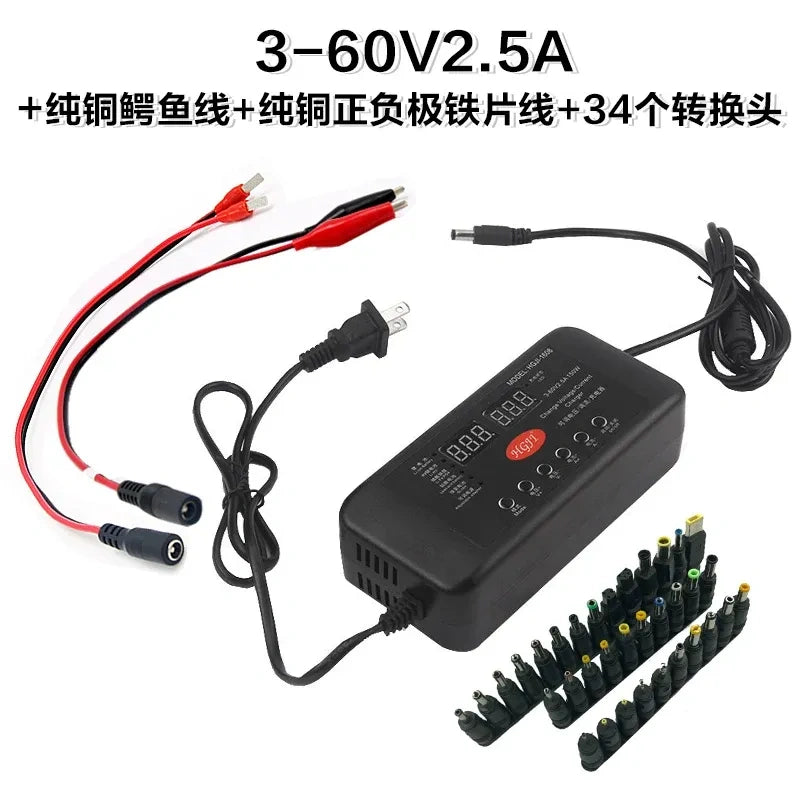 Adjustable DC Power Supply 3-60V 2.5A / 3-90V 1.5A, Digital Display Variable Voltage Current Charger