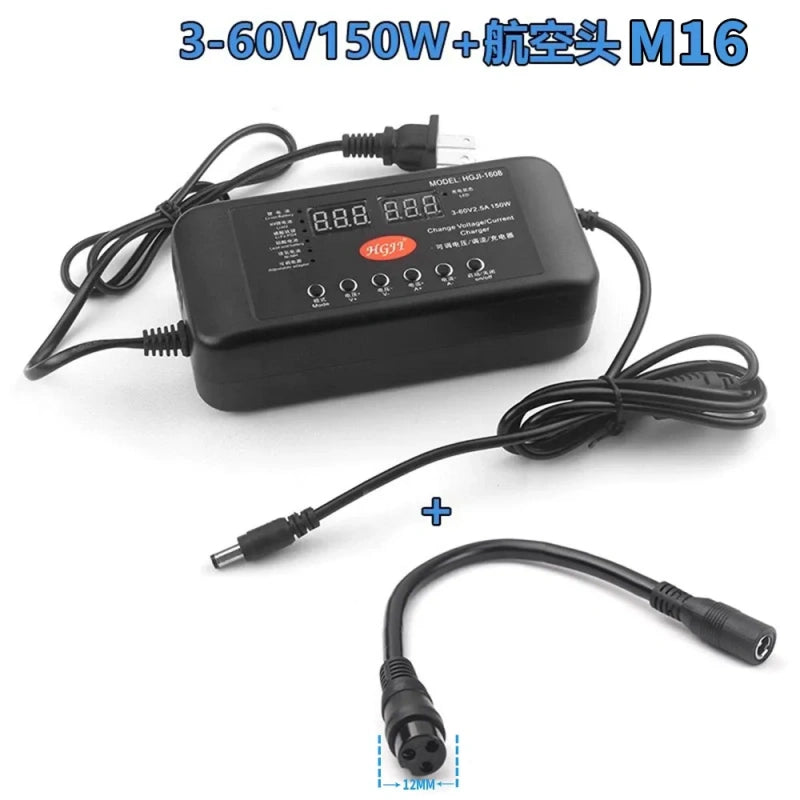 Adjustable DC Power Supply 3-60V 2.5A / 3-90V 1.5A, Digital Display Variable Voltage Current Charger