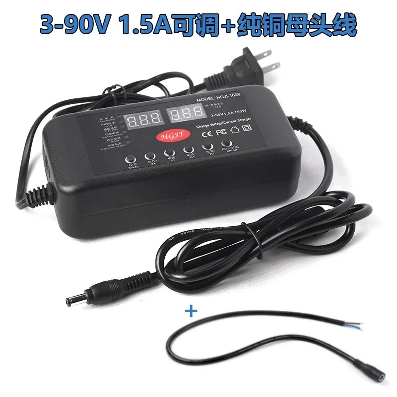 Adjustable DC Power Supply 3-60V 2.5A / 3-90V 1.5A, Digital Display Variable Voltage Current Charger