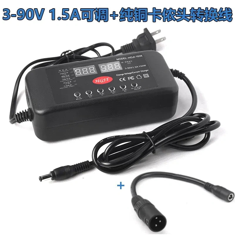 Adjustable DC Power Supply 3-60V 2.5A / 3-90V 1.5A, Digital Display Variable Voltage Current Charger