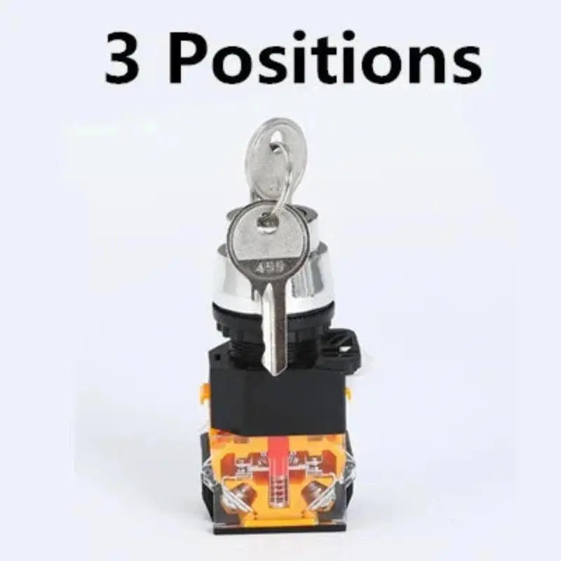 Electrical Rotary Switch Knob 22mm 2/3 Position Selector Power Key Switch Self-Locking 1NO 1NC LA38-11Y2 LA38-11Y3 - electrical center b2c