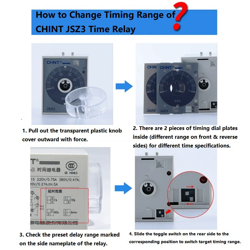 chint jsz3a time relay,on delay timer relay dc24v ac220v,8pin adjustable 0.05s-24h timing relay,din rail socket base timer switch,industrial sequential control relay