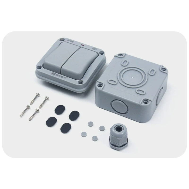 waterproof switch, outdoor wall switch, IP66 switch, IP55 switch, 16A wall switch, 20A heavy duty switch, surface mount switch, 86 type switch, weatherproof switch, outdoor power switch,Scenario & Attribute Keywords
garden switch, patio switch, bathroom switch, industrial switch, outdoor light switch, rainproof switch, dustproof switch, high current switch, heavy duty wall switch, outdoor doorbell switch