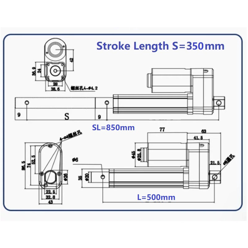 Linear Actuator with Hall Encoder