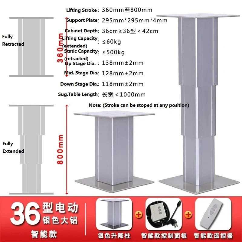 electric tatami lift column, remote control desk leg, automatic lift table leg, smart height memory lift, 36cm~80cm anti-pinch tatami lift