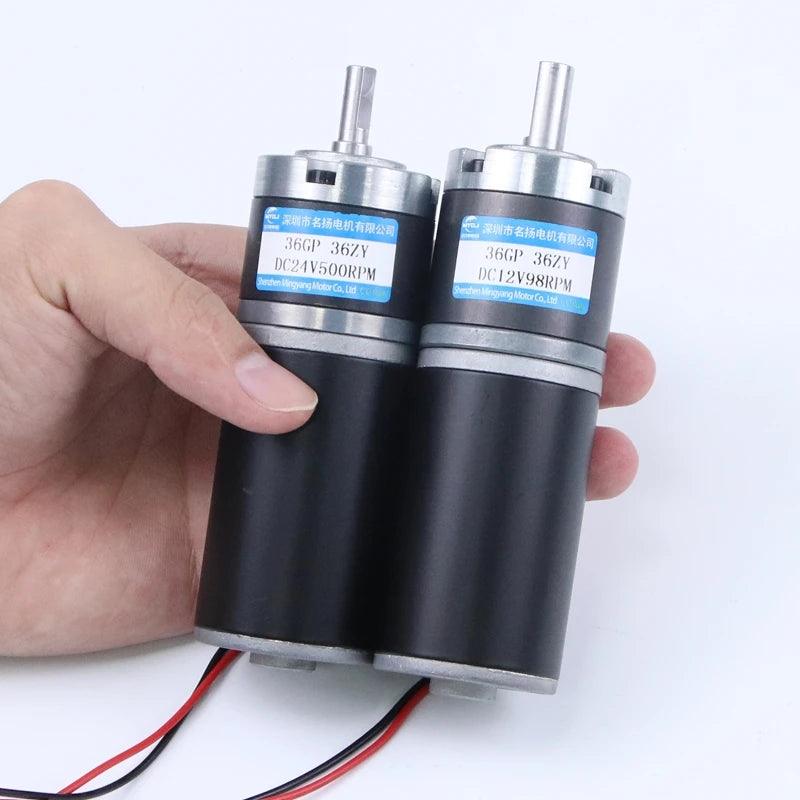 36GP-36ZY DC Motor 12V 24V Planetary Gear Motor High Torque 100KG Low Speed 11rpm-1538rpm PWM Forward Reverse Metal Electric