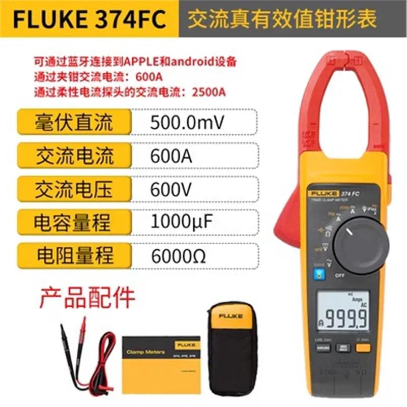 Fluke clamp meter, digital clamp meter, AC DC clamp ammeter, true RMS multimeter, industrial clamp tester,
Fluke 374fc, inrush current meter, three phase power clamp meter, power quality analyzer, non-contact voltage tester,electrician tools, HVAC repair tool