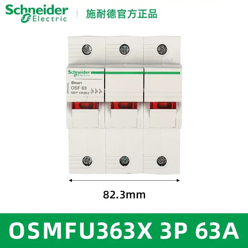 Schneider OSMFU363X Fuse Holder ,DIN Rail Fuse Holder, 3P 63A Fuse Holder with indicator