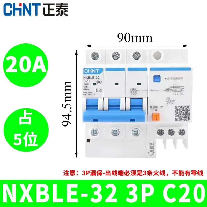 CHNT NXBLE Residual Current Circuit Breaker RCCB 1P+N/2P/3P/3P+N/4P