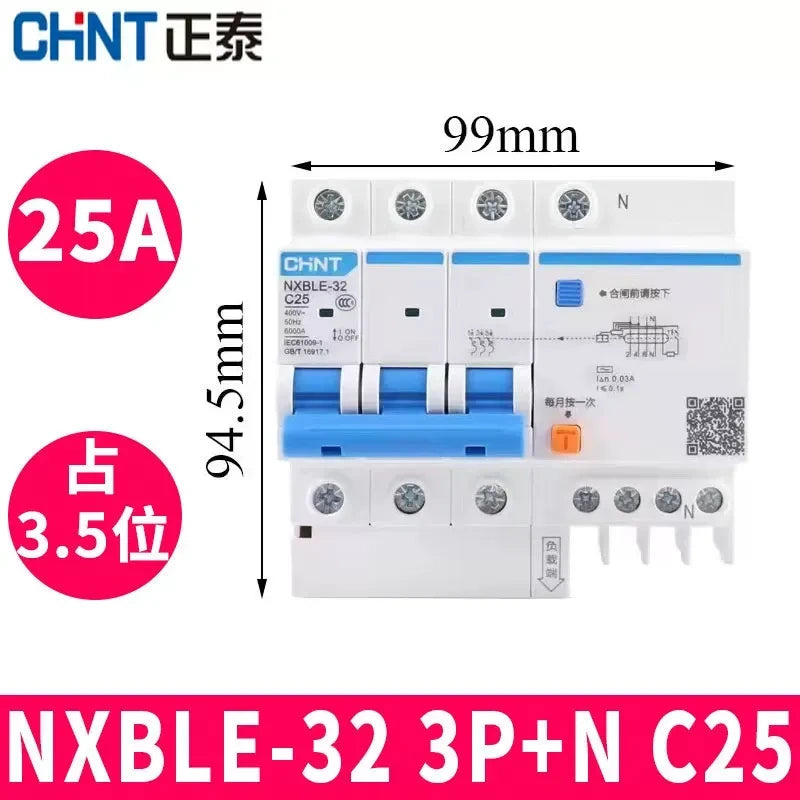 CHNT NXBLE Residual Current Circuit Breaker RCCB 1P+N/2P/3P/3P+N/4P
