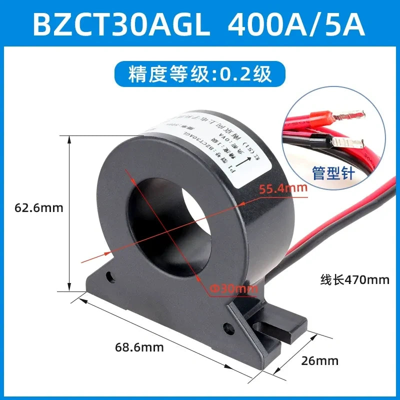 BZCT30AL current transformer, through core CT, energy meter current transformer, 400/5A CT, 0.2 class current transformer, 