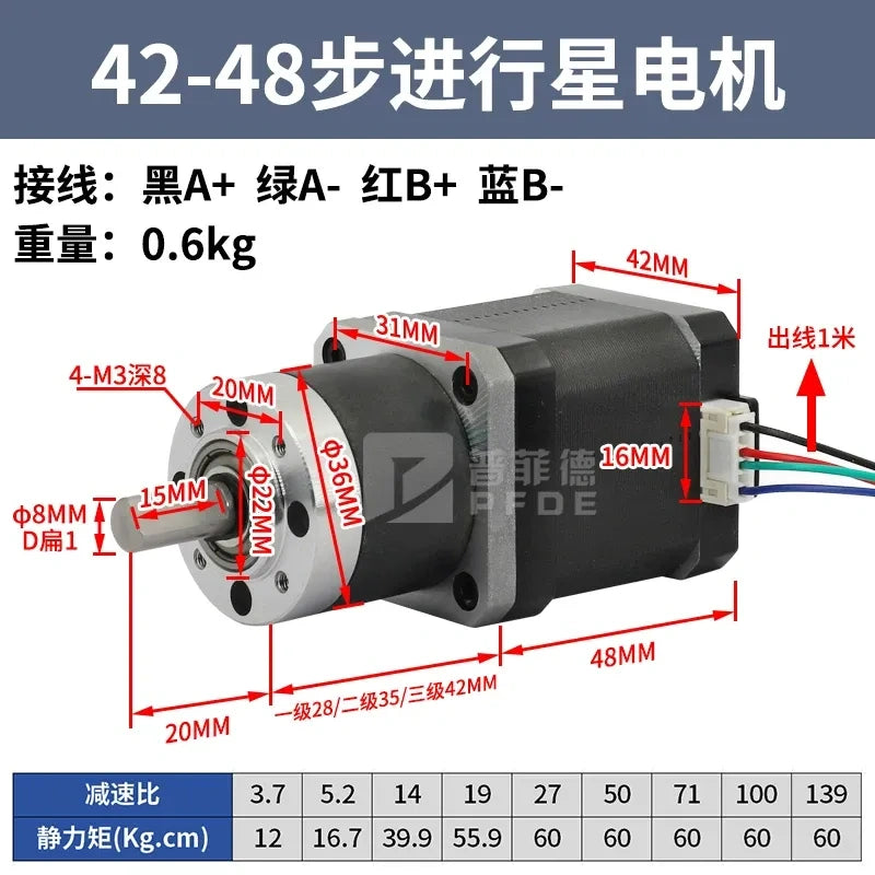 nema17 planetary stepper motor,42‑48 stepper motor ,planetary gearbox motor,stepping motor kit
