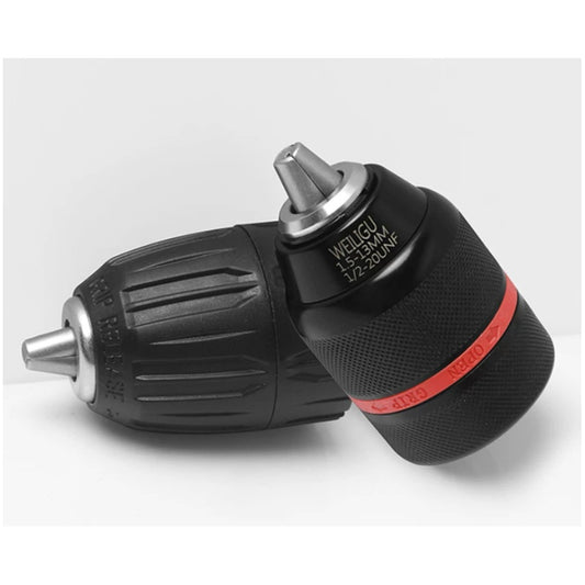 keyless ratchet drill chuck, self locking drill chuck, 3/8 24UNF drill adapter, 1/2 20UNF quick change chuck, cordless drill replacement chuck, angle grinder to drill converter chuck, 0.8-10mm 1.5-13mm drill bit holder
