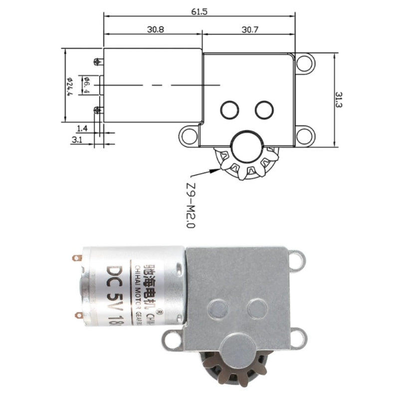 CHW-9L370 motor, worm gear motor, turntable motor, display stand motor, 5V motor, low speed motor, high torque motor, 18RPM motor, 131:1 gear ratio, DC gear motor, self-locking motor, POM worm gear motor, copper worm gear motor, 9-tooth gear motor, module 2.0 gear motor, quiet motor, low noise motor, robot motor, smart home motor, plug and play motor, solderless wiring motor, speed controller motor, display turntable motor, 3-24V customizable motor