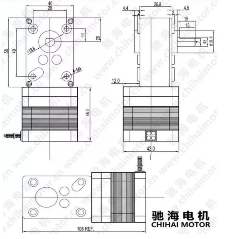 stepper motor, worm gear stepper motor, 42mm stepper motor, high torque stepper motor, chihai motor, chw4058-42, 2 phase 4 wire stepper, dc stepper motor, 3-24v stepper motor, camera slider motor, smart home motor, 3d printer stepper, worm reducer motor, high precision stepper, automation stepper motor, stepper with driver, stepper with bracket, custom ratio stepper, 8mm shaft stepper