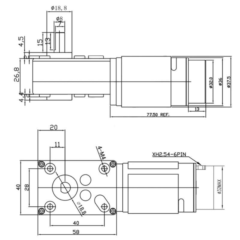 worm gear dc motor with encoder, chihai motor, chf-gw4058-555abhl, self-locking dc motor, high torque worm motor, hall encoder dc motor, 12v 24v worm gear motor, 8mm shaft dc motor, robotics worm motor, smart car motor, low noise gear motor, automation dc motor, encoder motor for arduino, heavy duty dc motor
