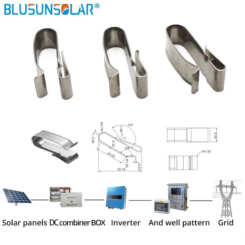 500 PCS /Lot 304 Material Big Size 4 X 4mm2 PV Cable Clip /Clamp for PV Solar Cable Wire